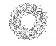 Coloriage et dessins gratuit Couronne de Noel de L'avant à imprimer