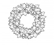 Coloriage Couronne de Noel de L'avant