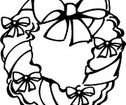 Coloriage et dessins gratuit Couronne de Noel décoré à imprimer