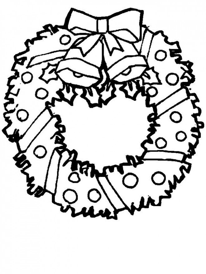 Coloriage Couronne De Noel Facile Dessin Gratuit à Imprimer