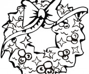 Coloriage Couronne de Noel magnifique &agrave; imprimer