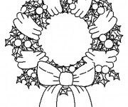 Coloriage Couronne de Noel maternelle