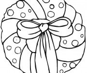 Coloriage Couronne de Noel pour décorer la porte