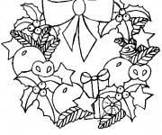 Coloriage et dessins gratuit Couronne de Noel pour enfant à imprimer