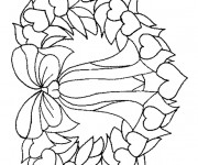 Coloriage Couronne de Noel simple