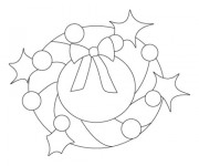Coloriage Couronne de Noel simple &agrave; colorier