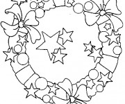 Coloriage Couronne de Noel superbe