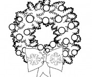 Coloriage Couronne et Boules de Noel