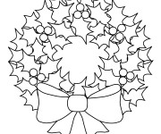 Coloriage Décoration de Couronne de Noel