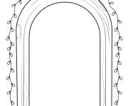 Coloriage Ajouter le personnage de noel sur la porte