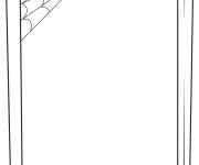 Coloriage et dessins gratuit Ajouter les d&eacute;corations de Halloween sur la fen&ecirc;tre à imprimer