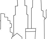 Coloriage Contour de la ville &agrave; compl&eacute;ter