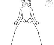 Coloriage dessine la robe de la  Princesse