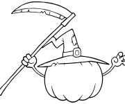 Coloriage et dessins gratuit Dessine le visage de la citrouille de Halloween à imprimer