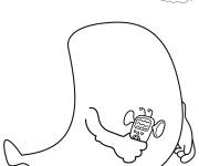 Coloriage Fant&ocirc;me drole avec son pistolet &agrave; compl&eacute;ter