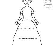Coloriage Fille mignonne qui a besoin des d&eacute;tails &agrave; ajouter
