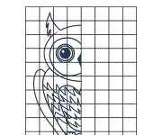 Coloriage Hibou dans un dessin &agrave; carreau &agrave; compl&eacute;ter