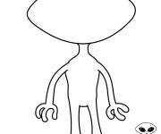 Coloriage Illustration d'un alien &agrave; compl&eacute;ter