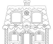 Coloriage Maison en pain d'&eacute;pice &agrave; compl&eacute;ter