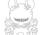 Coloriage Monstre aux dents qui font rire &agrave; compl&eacute;ter