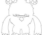 Coloriage Monstre avec des cornes &agrave; compl&eacute;ter