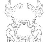Coloriage Monstre qui lui manque les yeux, le nez et la bouche