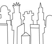 Coloriage Paysage urbain &agrave; compl&eacute;ter