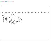 Coloriage Requin dans la mer pour compl&eacute;ter