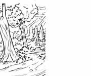 Coloriage Sc&egrave;ne de la foret &agrave; compl&eacute;ter
