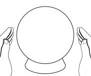 Coloriage Termine la  boule de cristal