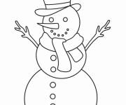 Coloriage Bonhomme de neige facilement dessin&eacute;
