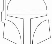 Coloriage Casque de mandalorien pour d&eacute;butant
