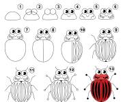 Coloriage et dessins gratuit Coccinelle dessin facile à imprimer