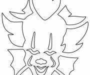 Coloriage Dessin de la t&ecirc;te de Pennywise IT simple