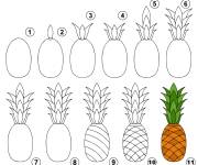Coloriage et dessins gratuit Dessin facile d'Ananas à imprimer