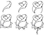 Coloriage et dessins gratuit Dessin facile d'une rose à imprimer