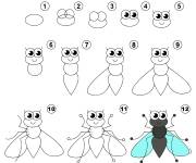 Coloriage et dessins gratuit Dessin facile mouche à imprimer