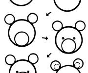Coloriage et dessins gratuit Dessin facile ours &eacute;tape par &eacute;tape à imprimer