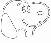 Coloriage La t&ecirc;te de Snoopy simple 
