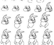 Coloriage Lapin de dessin anim&eacute; facile