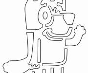 Coloriage Le chien Bluey facile de dessin anim&eacute;