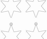 Coloriage Ornement d'&eacute;toile de No&euml;l faciles