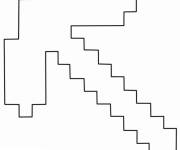 Coloriage Pioche Minecraft simple