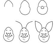 Coloriage Porcinet dessin facile pour enfant