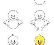 Coloriage Poussin dessin facile maternelle