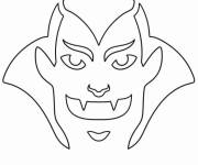 Coloriage T&ecirc;te de Dracula facile pour d&eacute;butant