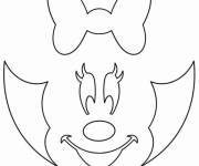 Coloriage T&ecirc;te de Minnie Mouse facile 