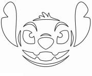 Coloriage T&ecirc;te de Stitch de dessin anim&eacute; simple