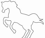 Coloriage Un cheval stylis&eacute; simple pour enfant