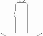 Coloriage Une bougie simple pour maternelle